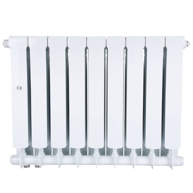 Радиатор Stout Space 500 SRB-0320-050009, 9 секций, биметаллический, нижнее правое подключение, RAL9016