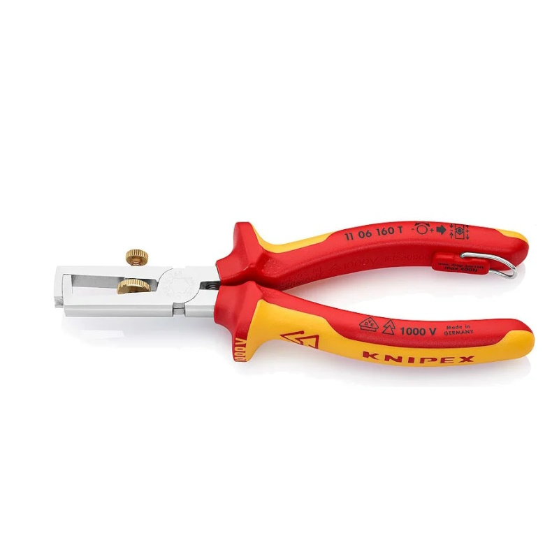 Стриппер Knipex KN-1106160T, VDE, d5 мм (10 мм²), длина 160 мм, пружина, хром, 2-компонентные диэлектрические ручки в Иваново