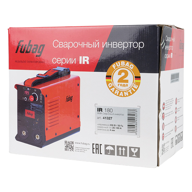 Сварочный инвертор Fubag IR 180 31402, 180А, 220В