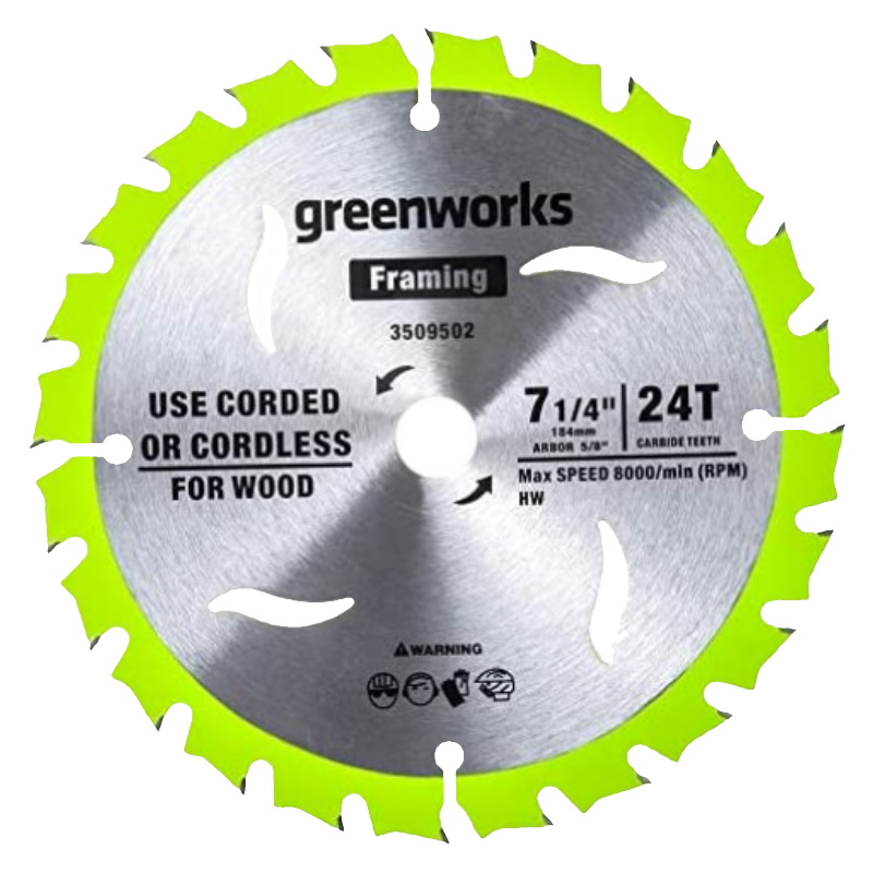 Диск пильный по дереву для циркулярной пилы Greenworks 2943407 184x20 мм 24T 863₽