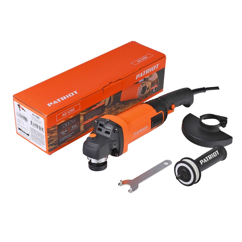 Угловая шлифмашина (болгарка) Patriot AG 128E 110301129, 125 мм, 1300 Вт, регулировка оборотов в Туле