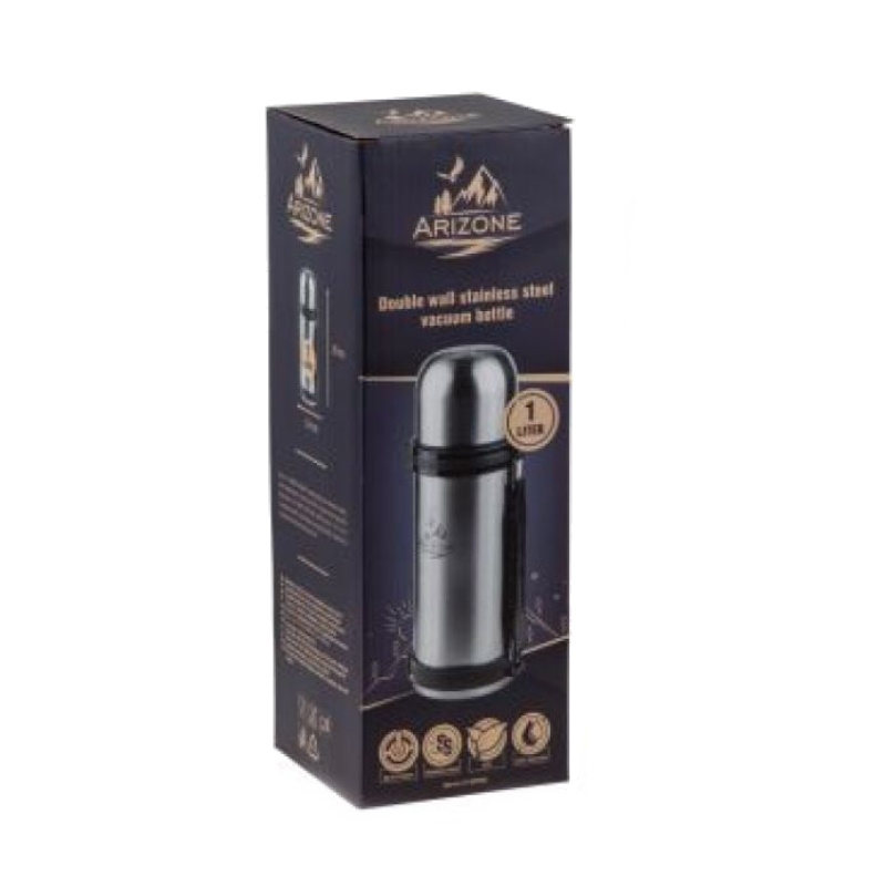 Термос Arizone 27-687800, 1 л, нержавеющая сталь