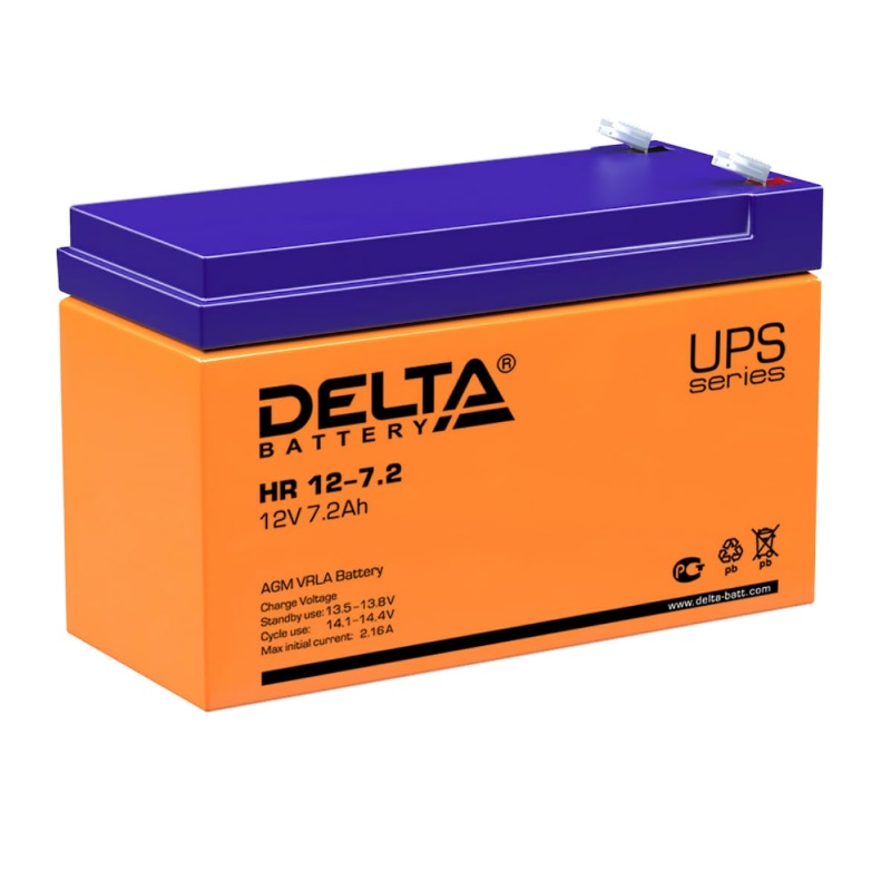 Аккумулятор UPS Delta HR 12-7.2 (AGM, ток 12в, емкость 7.2 Ач, страна изготовления Китай) в Коврове