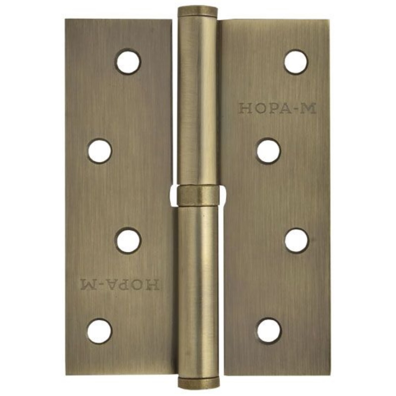 Петля дверная Нора-М 750-4" 10585, разъемная, 100*75*2,5, без колпачка, старая бронза, правая в Костроме