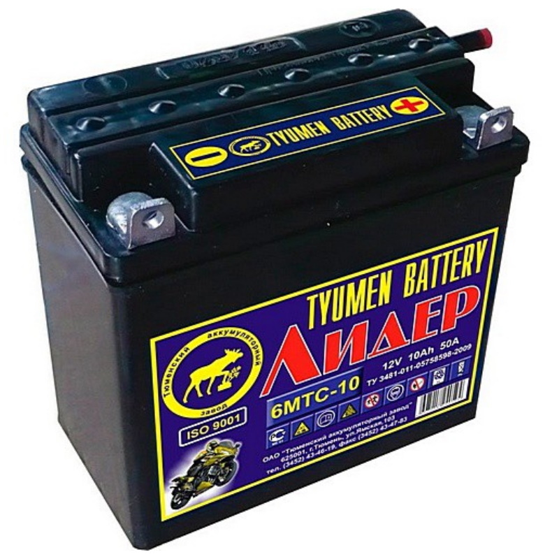 Аккумуляторная батарея Tyumen Battery Лидер 12В 9-10Ач