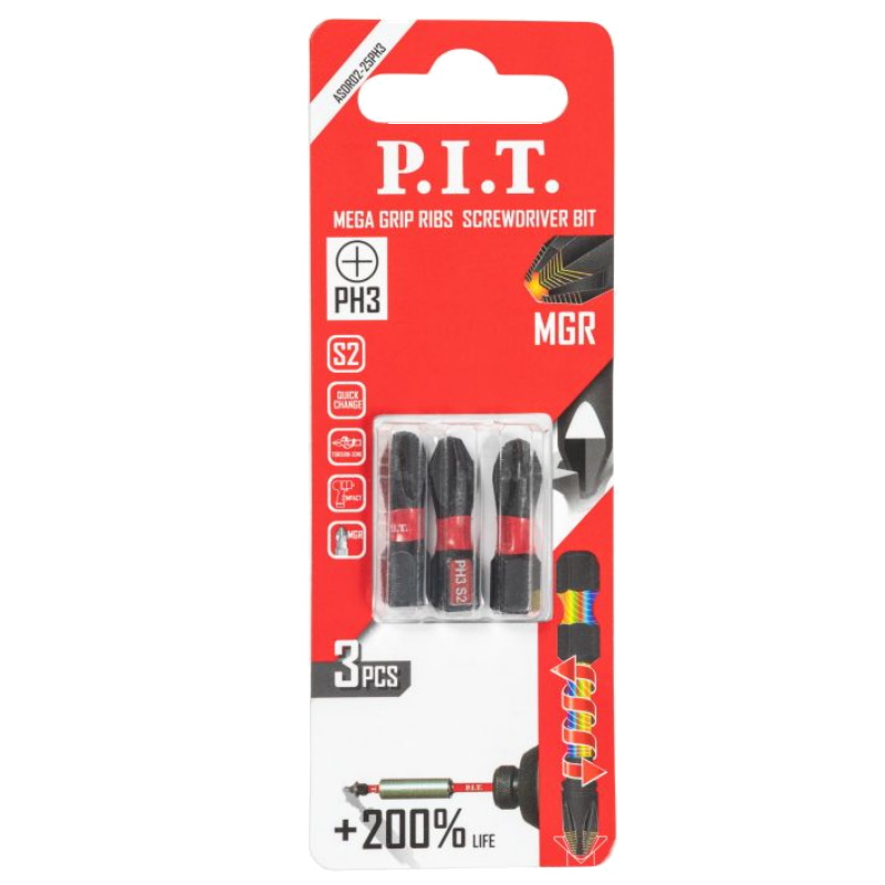 Бита ударная P.I.T. ASDR02-25PH3, PH3x25 мм, 3 шт в уп. в Иваново