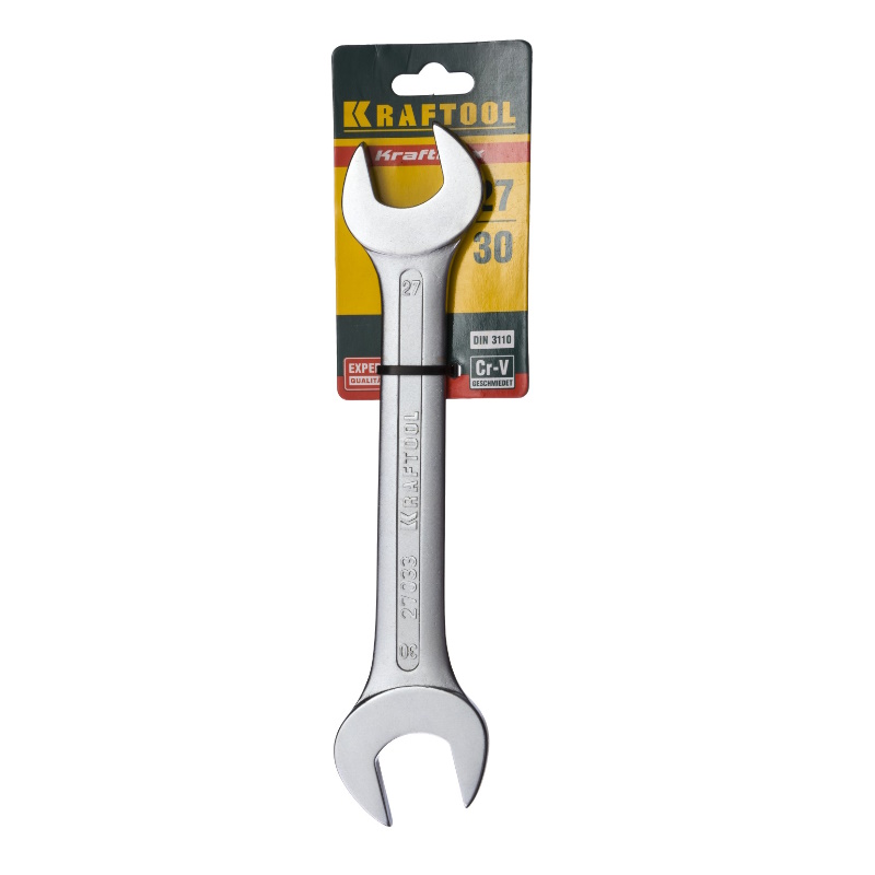 Ключ Kraftool EXPERT 27033-27-30 гаечный рожковый Cr-V сталь хромированный 27х30мм 429₽