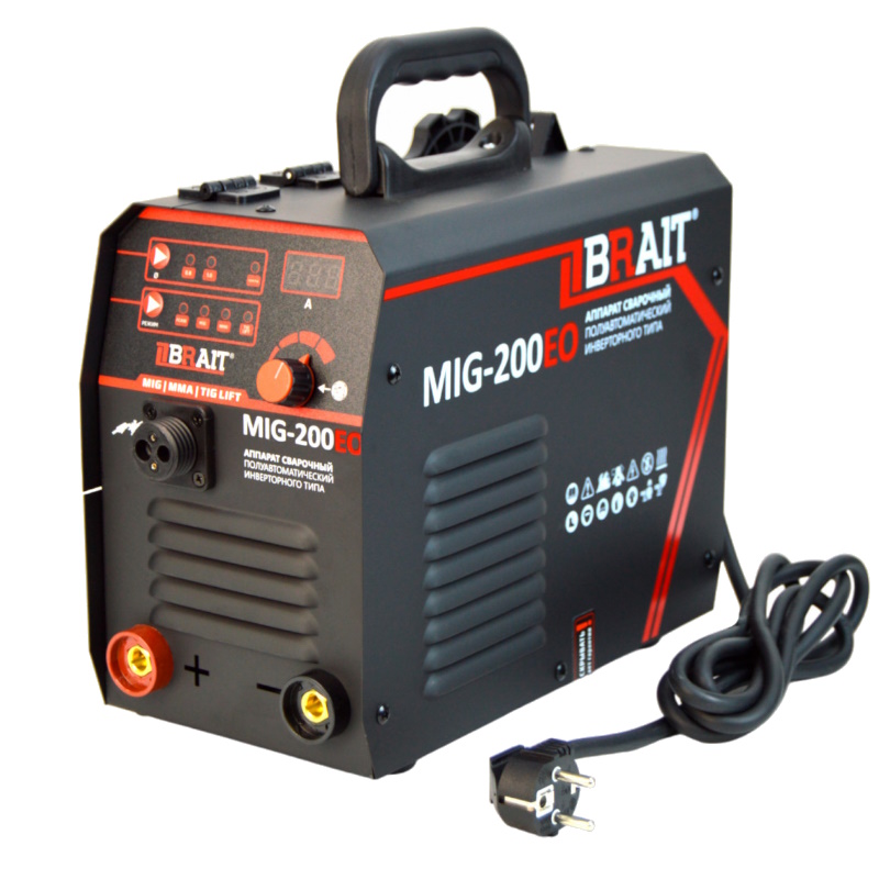 Инвертор сварочный полуавтомат Brait MIG-200EO 18.01.033.043, режим сварки:MIG/MMA/LIFT TIG во Владимире