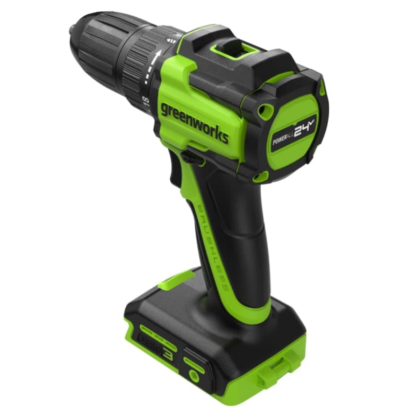 Дрель-шуруповерт аккумуляторная Greenworks DD345 24V 3708307CUC, б/щет, 27/45 Нм,13мм,2х2Ач,ЗУ,кор в Твери