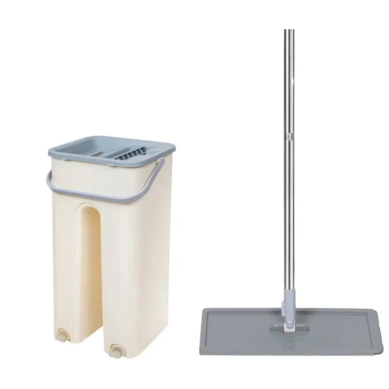 Швабра с отжимным ведром Scratch mop Perfecto Linea 43-012024, бежевая, (отжим. ведро, швабра, 2 смен. Нас. из микроф.) в Твери