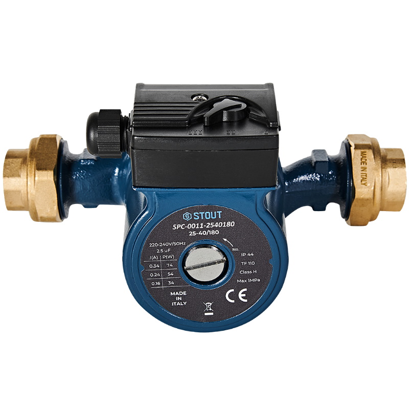 Циркуляционный насос Stout SPC-0011-2540180, 25-40/180, 220/240V, 50Hz, с латунными гайками G 1 1/2 x Rp 1 в Александрове