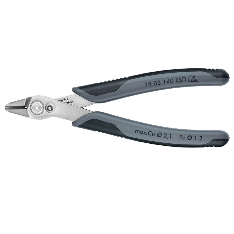 Бокорезы прецизионные Knipex KN-7803140ESD Electronic Super Knips XL ESD, нерж., 140 мм, 2-комп антистатические ручки в Муроме
