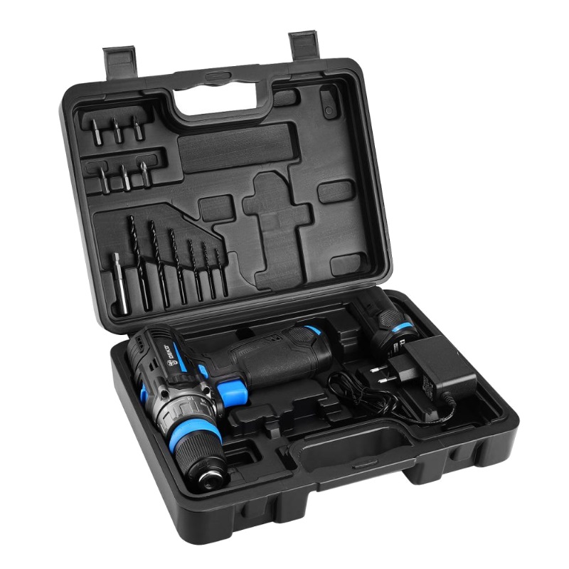 Аккумуляторная дрель-шуруповерт Deko DKCD12V PRO 083-1004 (в кейсе, co съемным патроном + оснастка 13 шт., 12В, 2х1.5Ач, ЗУ) в Череповце