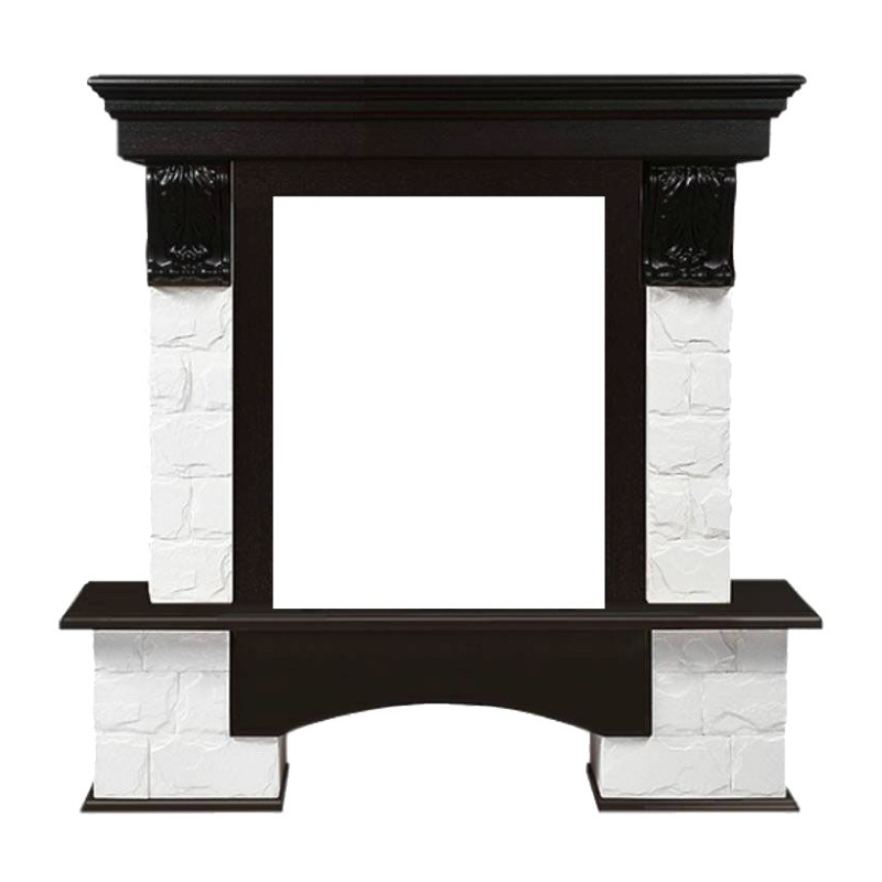 Портал Firelight Forte Classic НС-1143554, камень белый, шпон темный дуб в Рыбинске