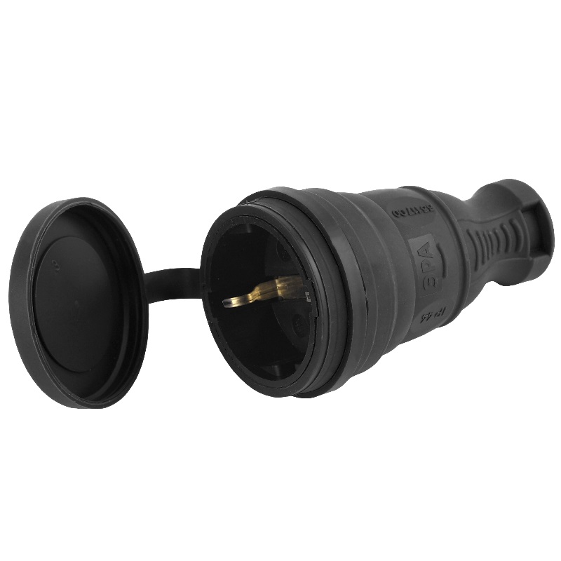 Розетка каучуковая c заземлением прямая Эра R8-B-IP44 187₽