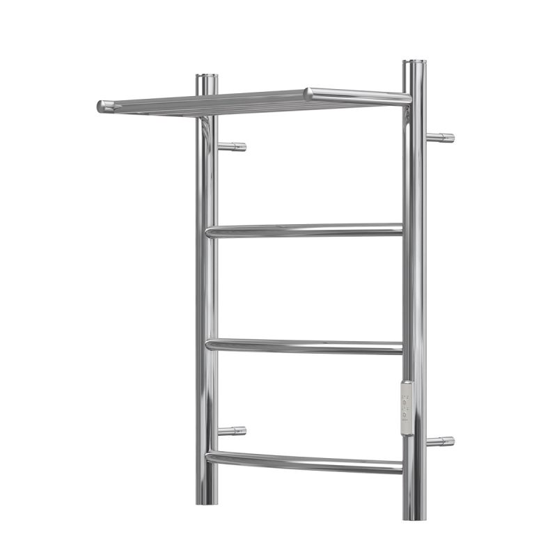 Полотенцесушитель электрический Point PN04846P П3, Афина, 400x600, с полкой, диммер справа, хром в Кинешме
