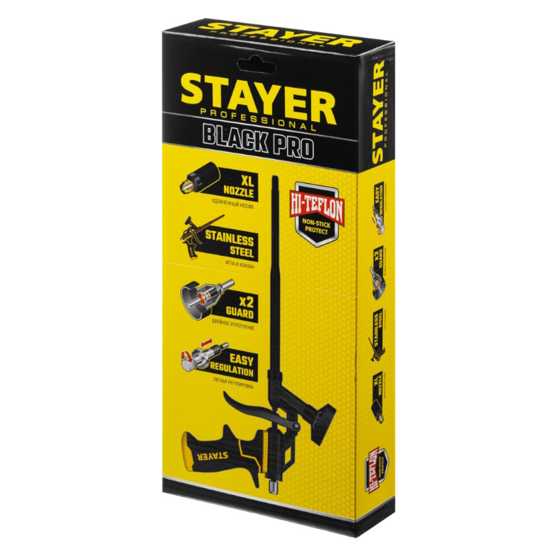 Пистолет для монтажной пены Stayer BLACK PRO 06862_z02, с полным тефлоновым покрытием  в Кинешме