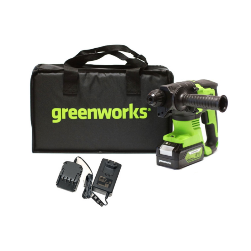 Перфоратор аккумуляторный бесщеточный Greenworks GD24SDS2 3803007UB 24В 2 ДЖ АКБ 4АЧ и ЗУ 14190₽