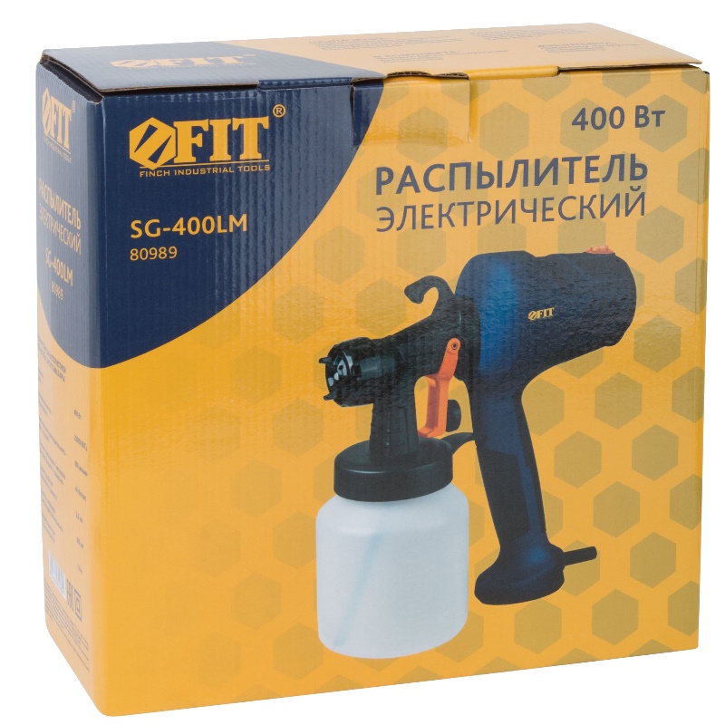Распылитель электрический Fit 80989, 400 Вт, 2,0 мм, 800 мл, 40 din/сек, 650 мл/мин, HVLP в Костроме