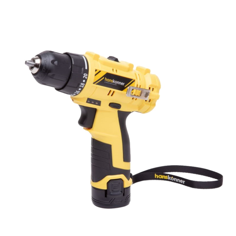 Дрель аккумуляторная Hanskonner HCD1230R бесщеточная, 12В, 30Нм, 2х2.0Ач, кейс во Владимире