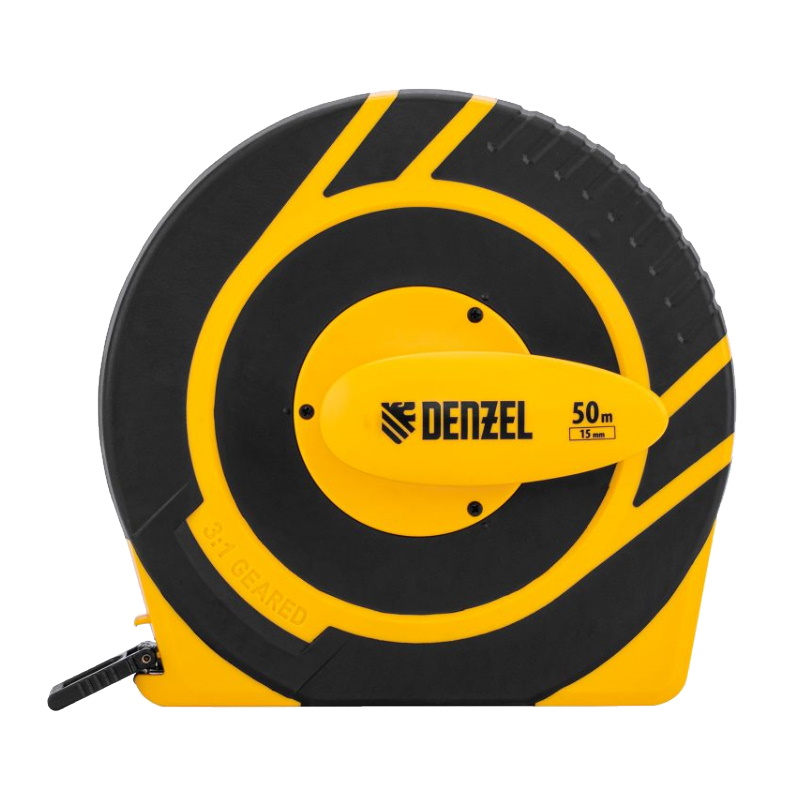 Рулетка геодезическая Denzel 31292, 50 м х 15 мм, закрытый корпус, фиберглассовая лента