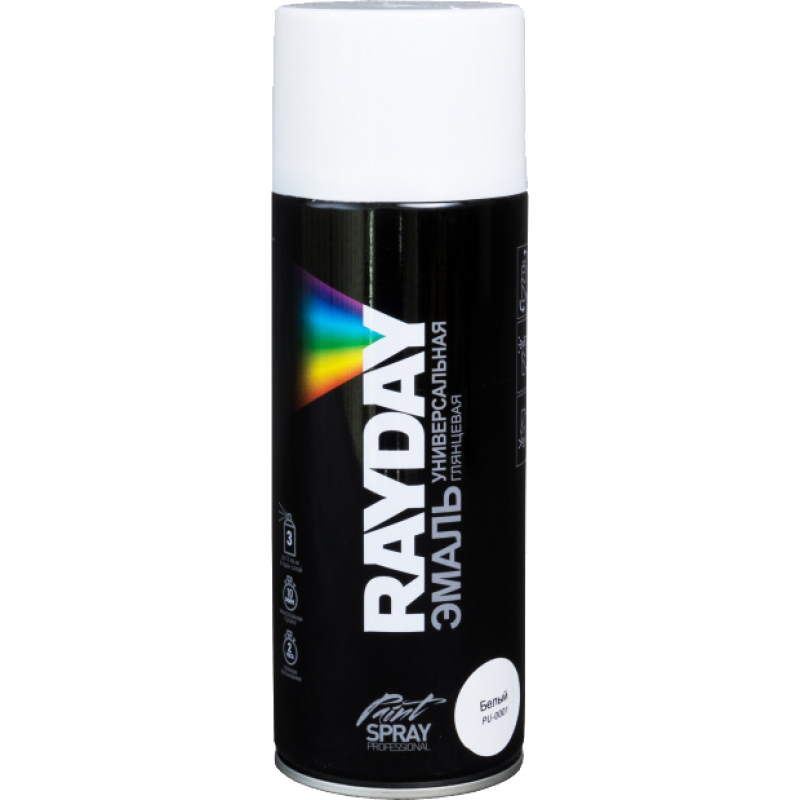 Краска-аэрозоль акрил. белая глянц. Rayday 12 PU-0001 134988, 520 мл в Кинешме
