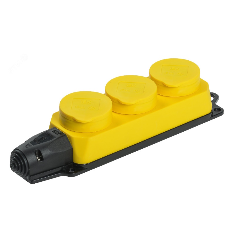 Розетка IEK ОМЕГА РБ33-1-0м PKR61-016-2-K05 трехместная IP44 жёлтая 1271₽