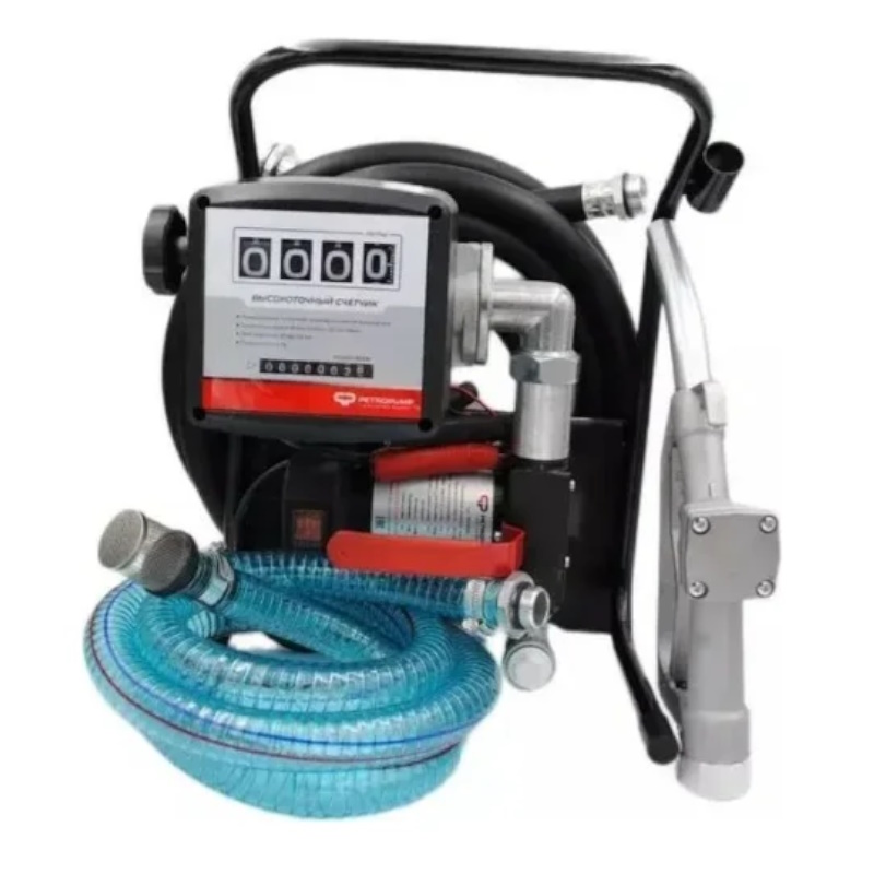 Переносной комплект для ДТ и керосина Petropump DCTP40ST PP330002, 24 В, механический счетчик, механический пистолет, 40 л/мин в Муроме
