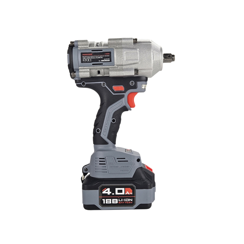 Гайковёрт аккумуляторный ProfiPower T-900N E0186, Li-ion-1шт, 4.0Ач, 900Нм, ударная головка 17/19/21мм, З/У, в кейсе