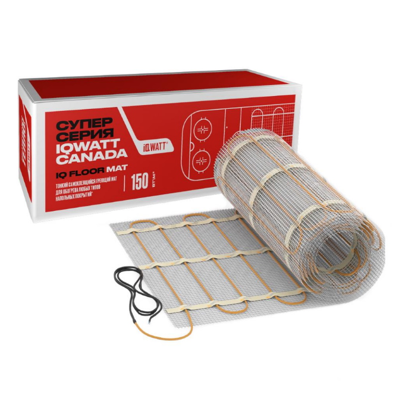 Греющий мат Iqwatt IQ FLOOR MAT 00101 тонкий самоклеящийся 05 m2 4253₽