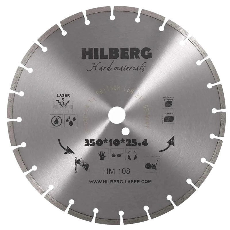 Диск алмазный отрезной Hilberg Hard Materials Лазер HM108, 350*25.4