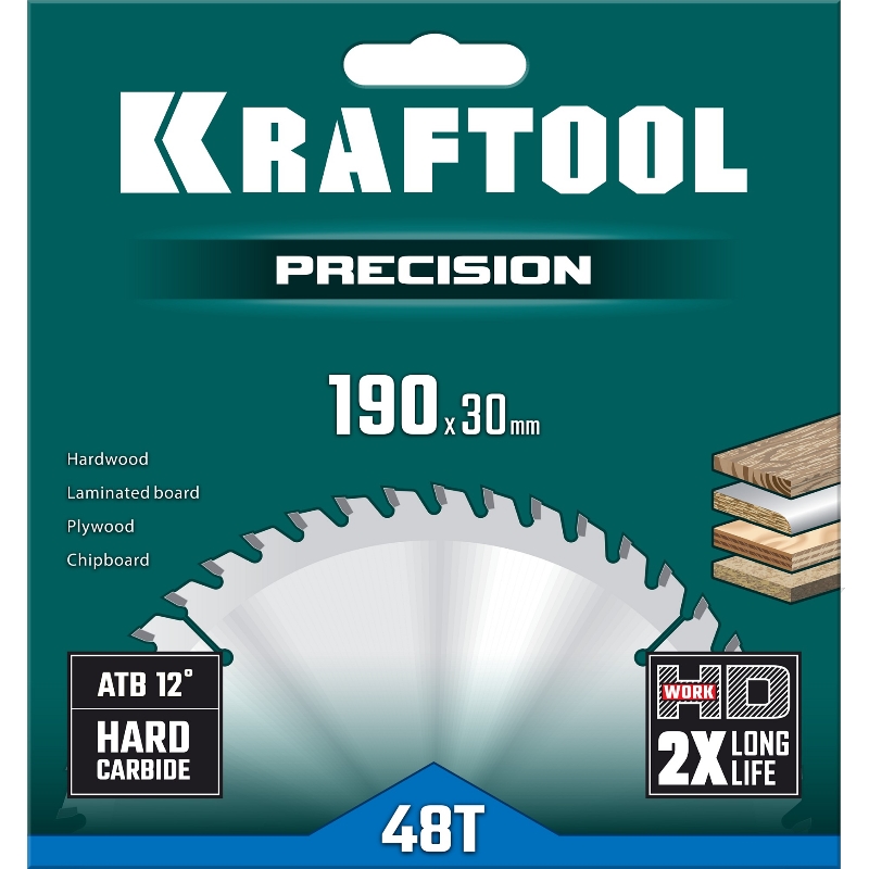 Пильный диск по алюминию Kraftool Precision 36952-190-30, 190 х 30 мм, 48Т в Туле