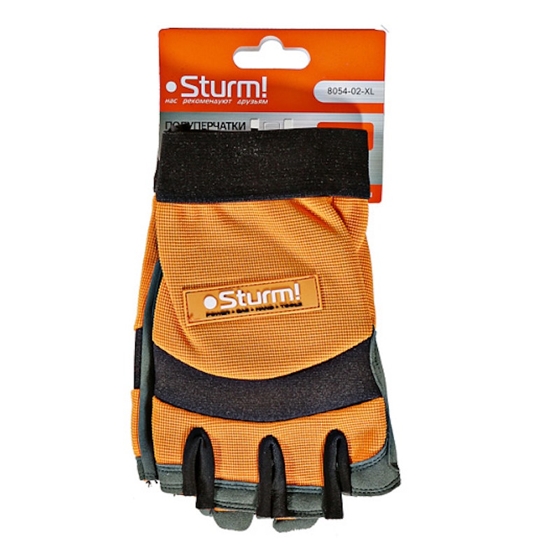 Полуперчатки рабочие Sturm 8054-02-XL алькантара размер XL 681₽