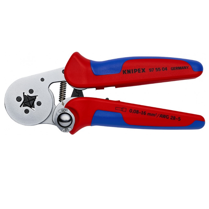 Пресс-клещи для контактных гильз Knipex KN-975504 DIN 46228 1+4, обжим: квадрат, боковые, 1 гнездо…2 в Рыбинске