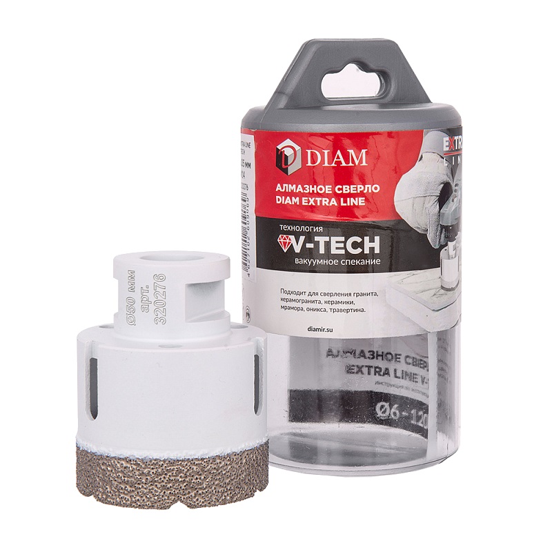 Сверло алмазное Diam EXTRA LINE V-TECH 50x35xМ14 320276 (вакуумное спекание) керамика, керамогранит, гранит, мрамор в Кинешме