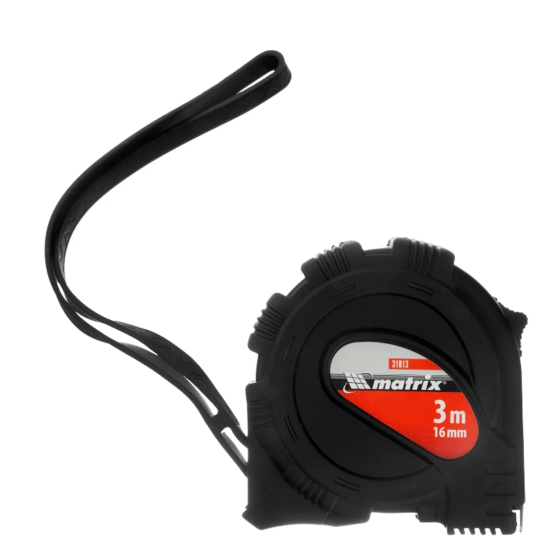 Рулетка Matrix Black 31013, 3 м х 16 мм, обрезиненный корпус в Переславле