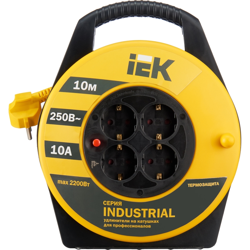 Катушка IEK INDUSTRIAL УК10 WKP14-10-04-10 4 места 2P+PE/10м 3х1,0мм2 в Череповце