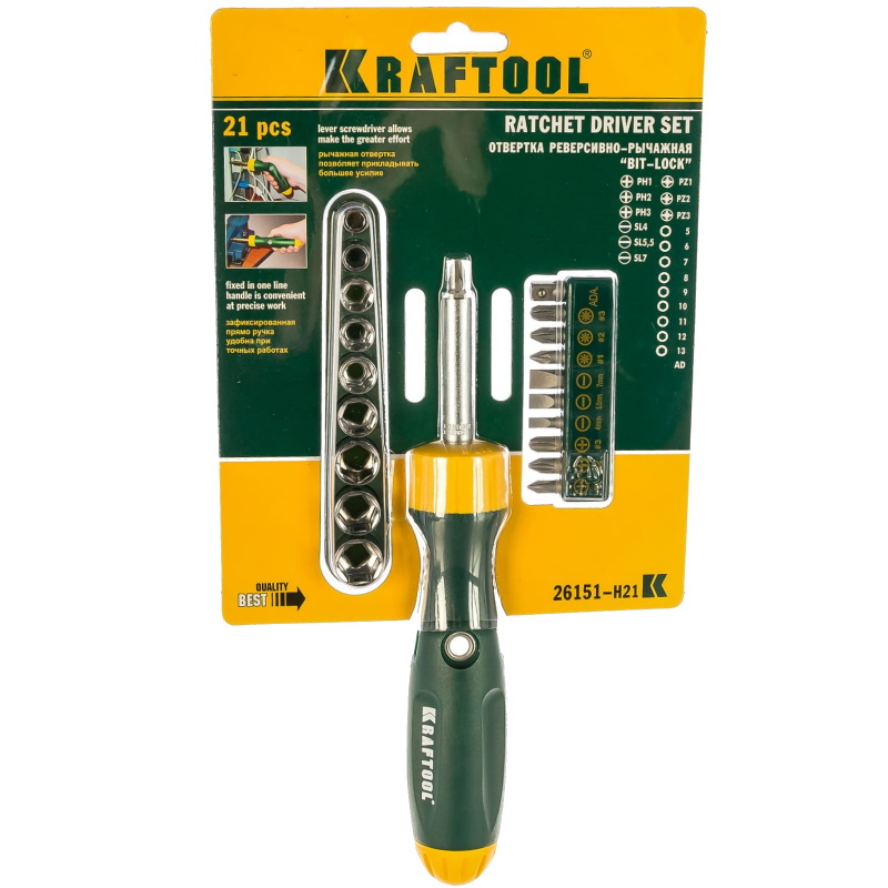 Реверсивно-рычажная отвертка Kraftool Expert 26151-H21 в Иваново