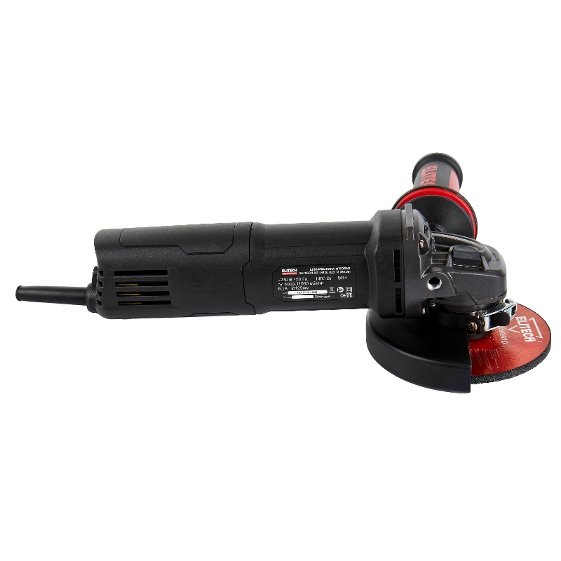 Угловая шлифмашина (болгарка) Elitech AG 1412E 205375 E2213.050.01, 125 мм, 1400 Вт, плавный пуск, регулировка оборотов, в кейсе в Ярославле