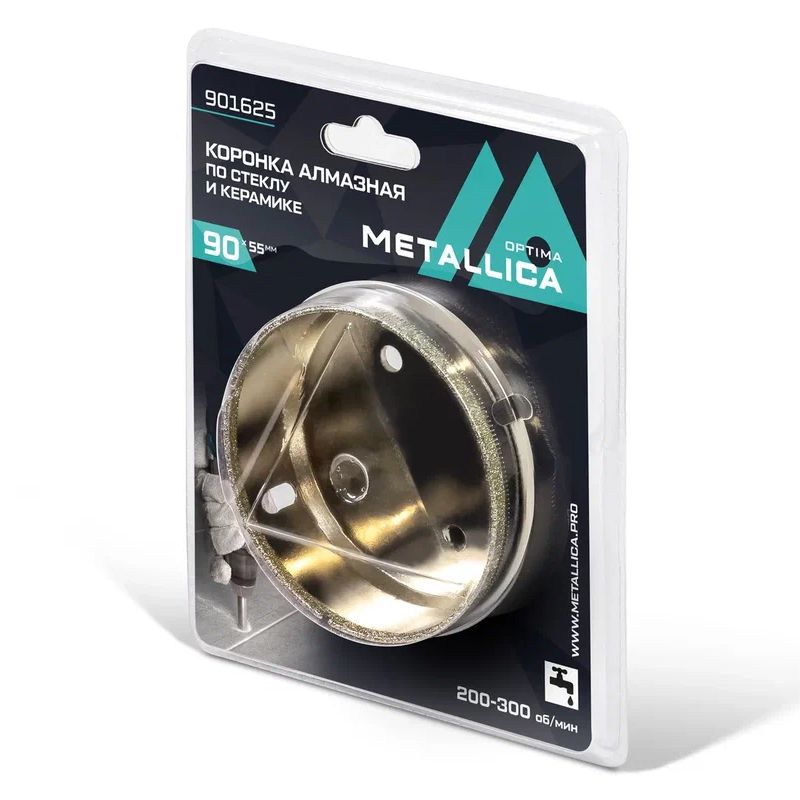 Коронка алмазная Metallica Optima 901625 (90x55 мм, #80, по стеклу, плитке, 1 шт, в блистере) в Муроме