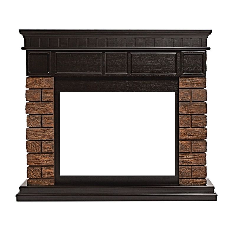 Портал Firelight Bricks Wood 25 НС-1525998, камень коричневый, шпон темный дуб в Муроме