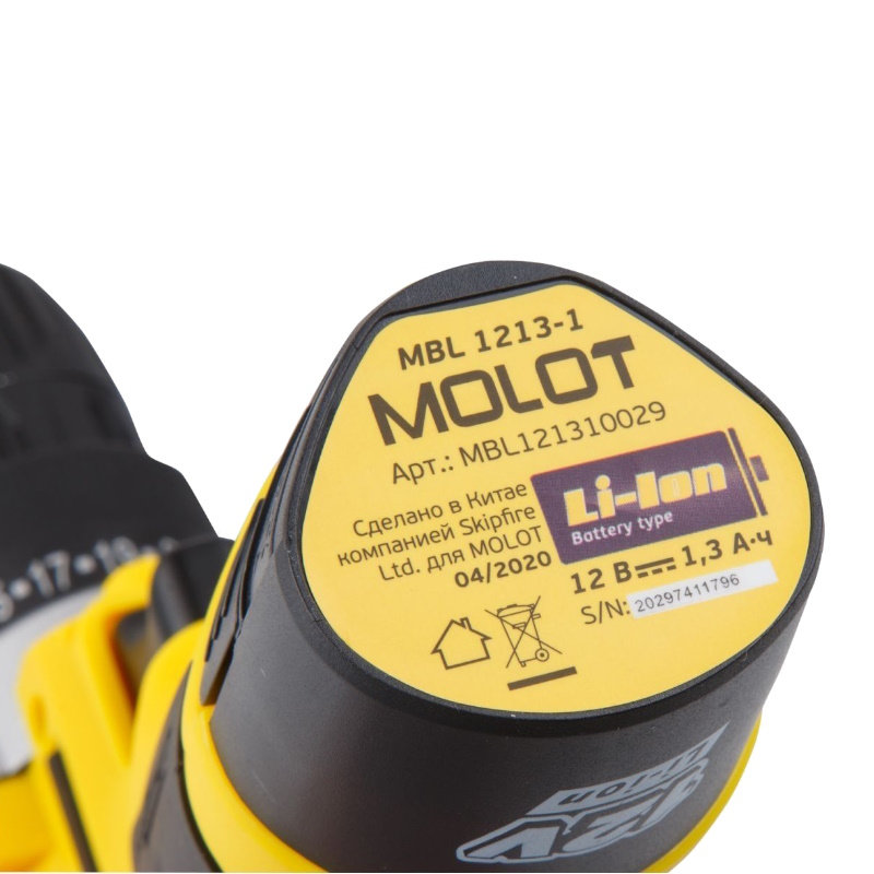 Аккумуляторная дрель-шуруповерт Molot MBD 1213-1 Li MBD12131Li0029, в коробке в Костроме