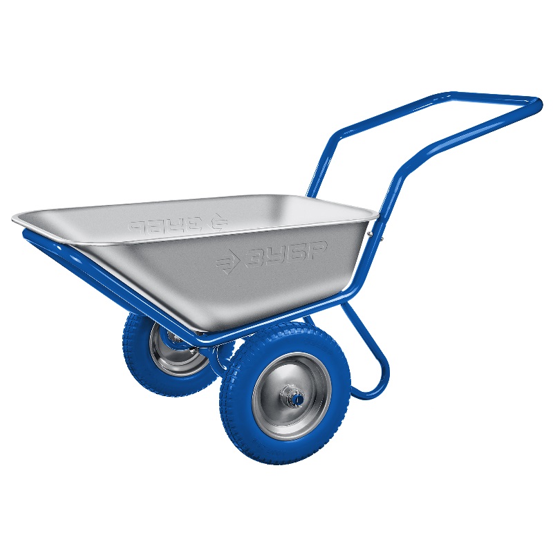 Строительная тачка Зубр ПТ-500 39914 110 л 260 кг П-образная ручка двухколесная 6845₽