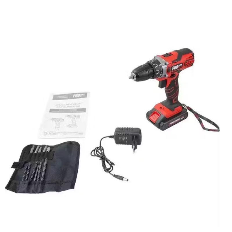 Дрель шуруповерт аккумуляторная Edon PROtech PRO-16L1 + Набор оснастки  21454, 16В, 0-450/0-1450 об/мин, 1 АКБх2 Ач, слайдер, ЗУ