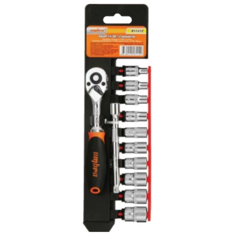 Набор головок торцевых с аксессуарами Ombra 911412 055579, 1/4"DR, 4-13 мм, 12 предметов в Муроме