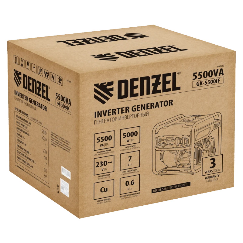 Инверторный генератор Denzel GK-5500iF, 94709 в Переславле