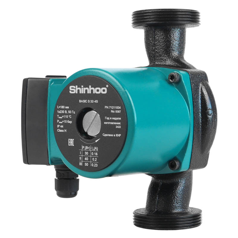 Насос циркуляционный с гайками Shinhoo BASIC S 32-4S 180 в Вологде