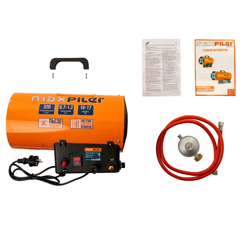 Пушка тепловая газовая Maxpiler MGH-1701 (10-17кВт, 320м³/ч, расход 0.7-1.2 кг/ч, пьезоподжиг) в Иваново