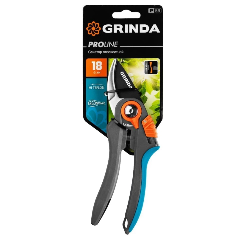 Плоскостной секатор Grinda P-59 423459, 210 мм, тефлонновое покрытие, с двухкомпонентными рукоятками, PROLine в Кинешме