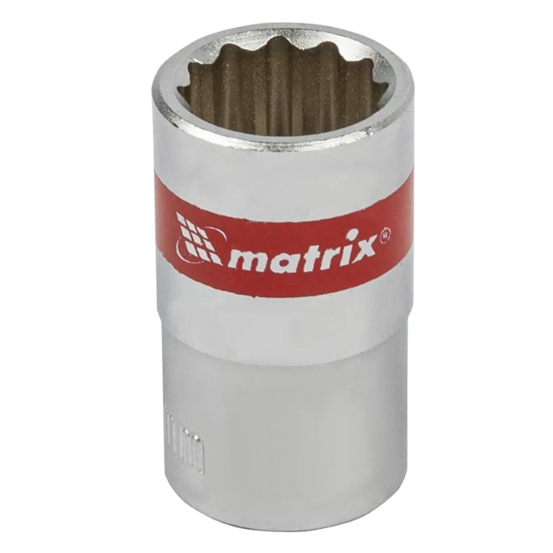 Головка торцевая Matrix 13689, 15 мм, 12-гранная, CrV,под квадрат 1/2", хромированная в Кинешме